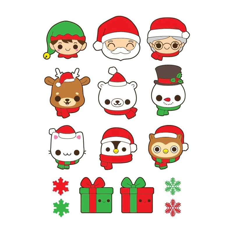 برچسب لپ تاپ پویا مارکت طرح کریسمس کد 2121 مجموعه 15 عددی