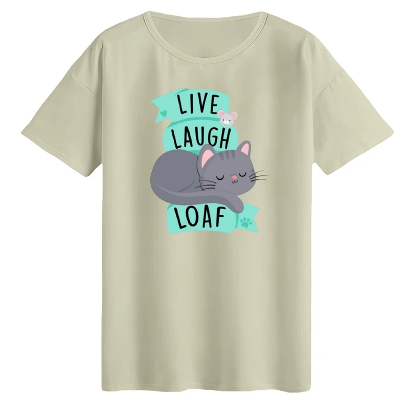 تی‌شرت لانگ آستین کوتاه زنانه مدل سخن گربه
