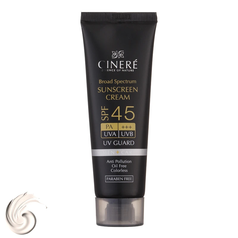 کرم ضدآفتاب آقايان SPF45 سینره، حجم 50 میلی‌لیتر