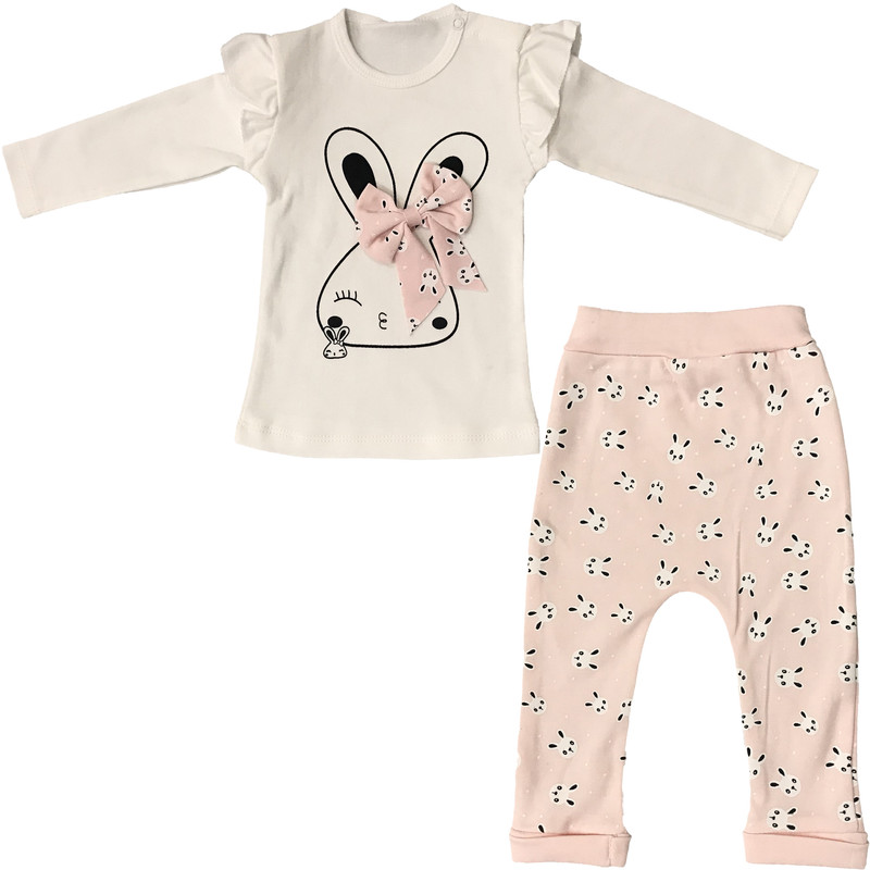 ست تی شرت و شلوار نوزادی مدل خرگوش کد 80