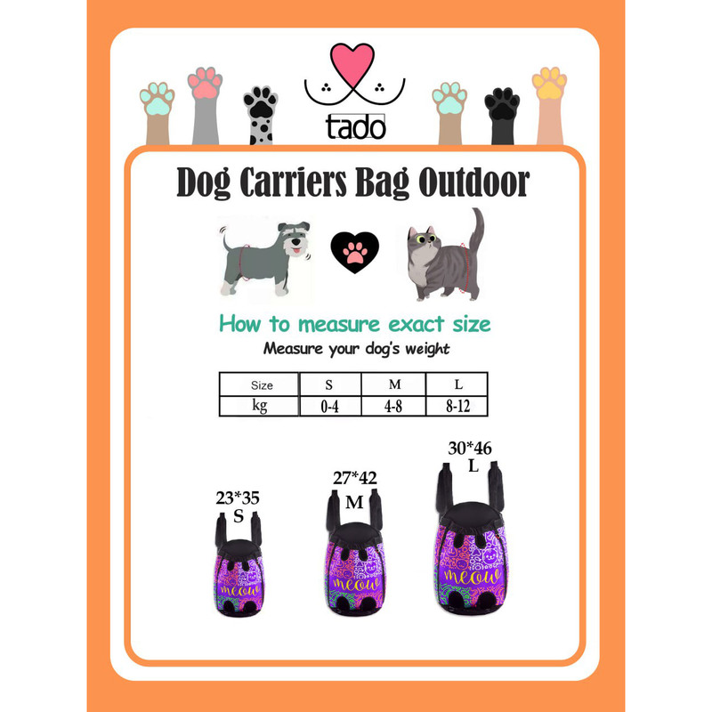 کیف حمل سگ و گربه تادو طرح آغوشی کد AGH113 سایز M