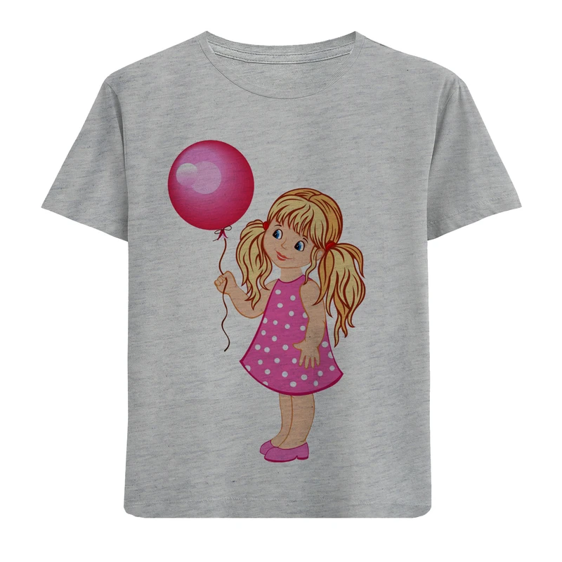 تیشرت آستین کوتاه دخترانه طرح دختر کد F207