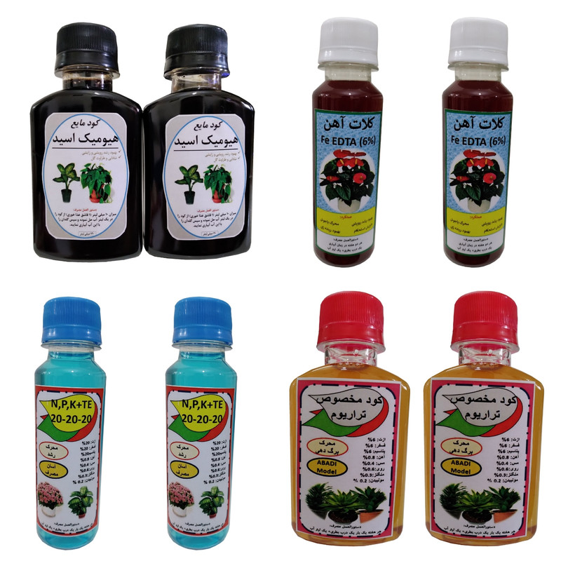 کود مایع  تراریوم و سه بیست و آهن و هیومیک مدل A حجم 120 میلی لیتر  بسته 8 عددی