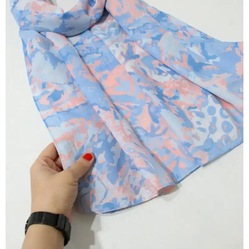 شال زنانه مدل نخی خنک طرح پاستیلی ساده کد ana-3081