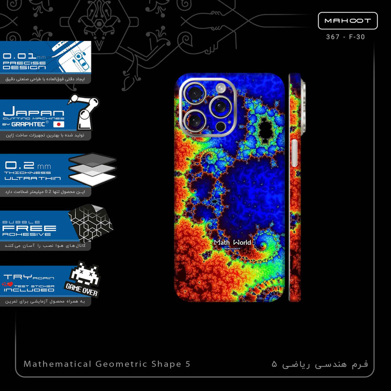 برچسب پوششی ماهوت مدل Mathematical Geometric Shape 5-FullSkin مناسب برای گوشی موبایل اپل iPhone 15 Pro Max