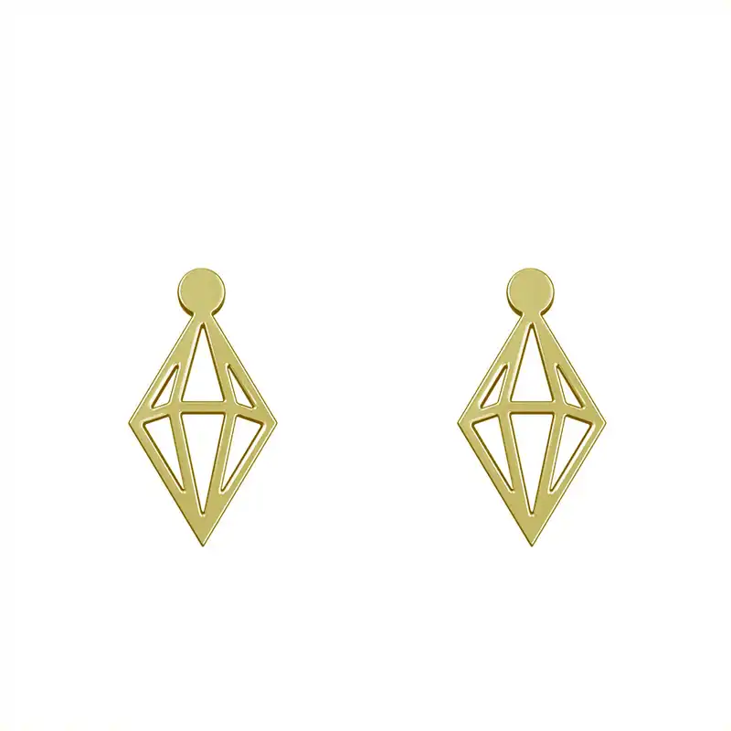 گوشواره طلا 18 عیار زنانه مدوپد مدل لوزی کد GA1-14941