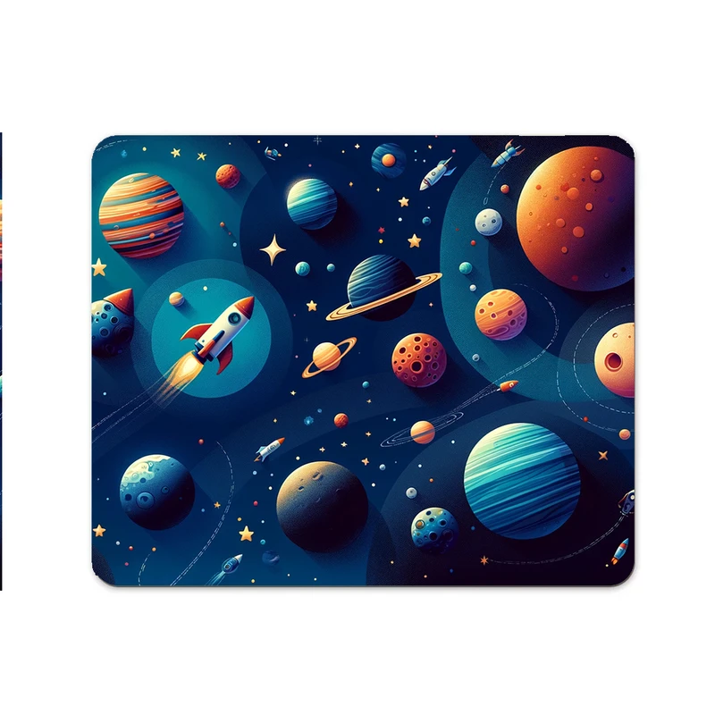 ماوس پد پاد آفرین مدل فضانورد سیاره منظومه شمسی موشک آدم فضایی کد P510 سایز 19*24 سانتی متر
