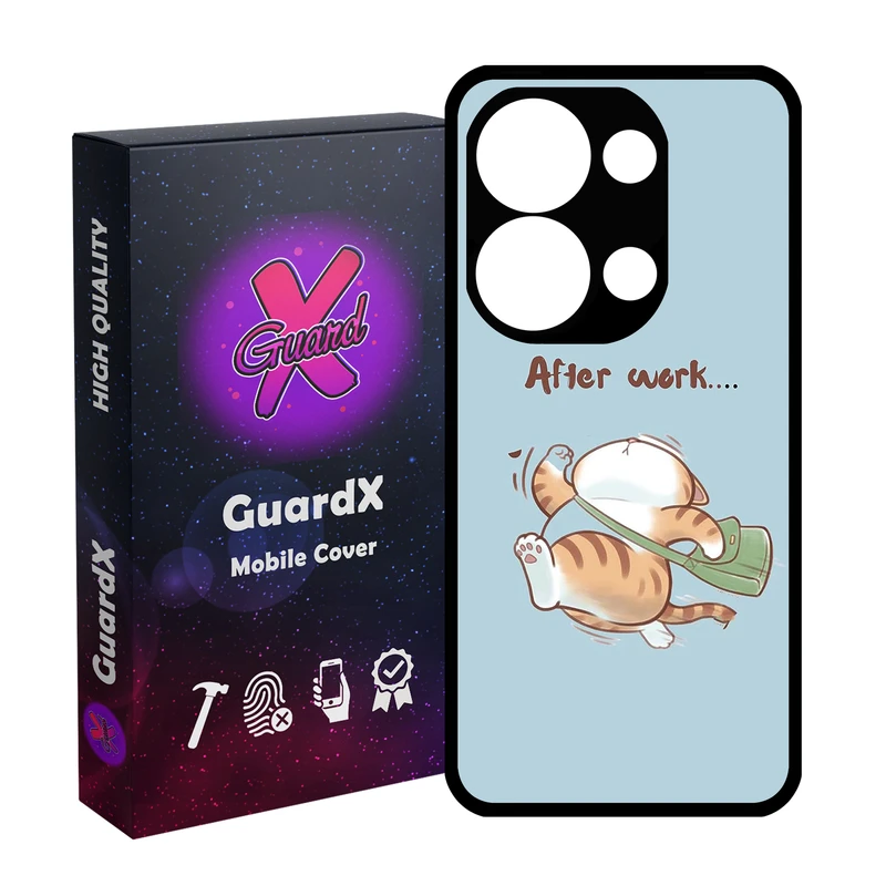 کاور گارد ایکس طرح گربه مدل Glass10721 مناسب برای گوشی موبایل شیائومی Redmi Note 13 Pro 4G / Poco M6 Pro 4G