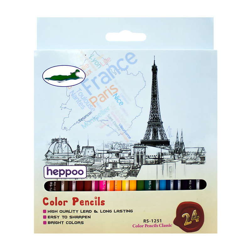 مداد رنگی 24 رنگ هیپو مدل RS-1251 طرح برج ایفل
