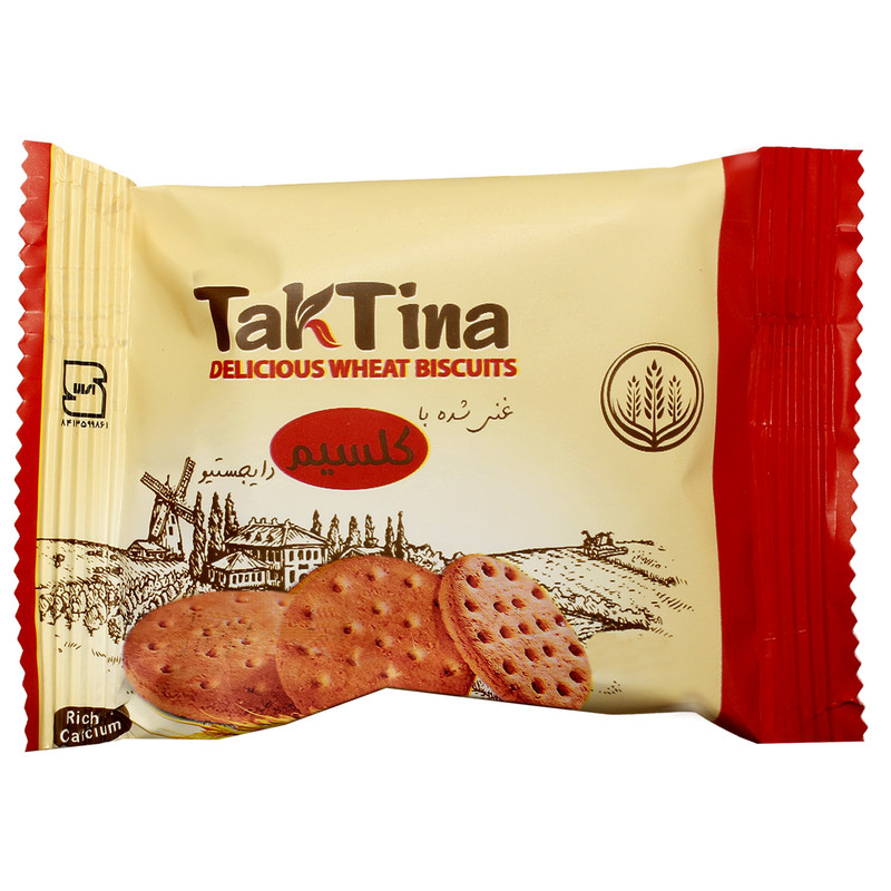 بیسکویت دایجستیو غنی شده با کلسیم تک تینا
- 30 گرم