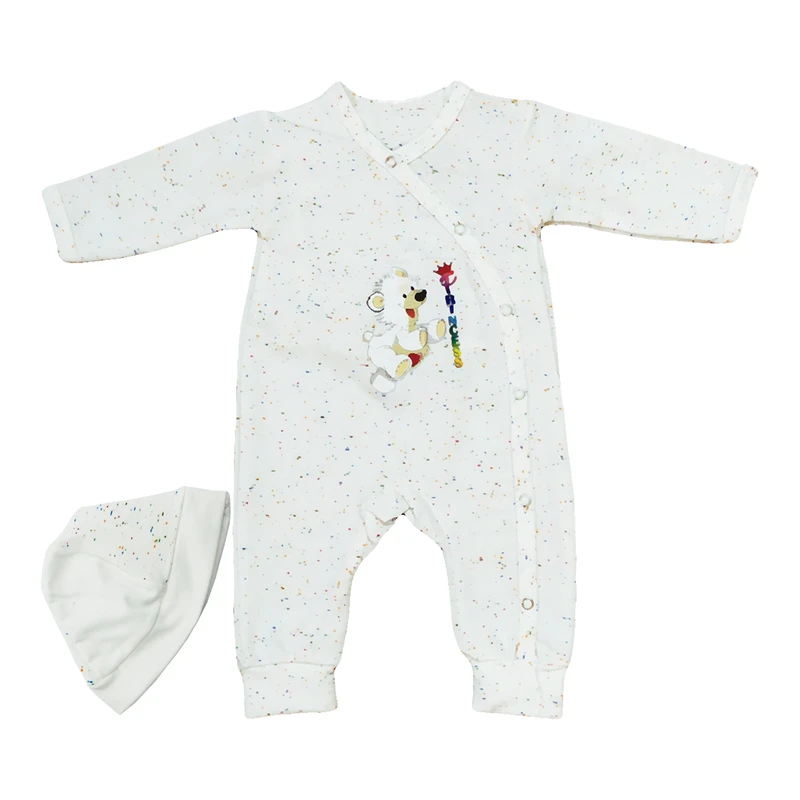 ست سرهمی و کلاه راحتی نوزادی مدل خرس بازیگوش