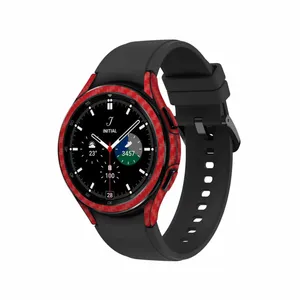 MAHOOT Red-Fiber Cover Sticker for Samsung Watch4 Classic 46mm Smartwatch