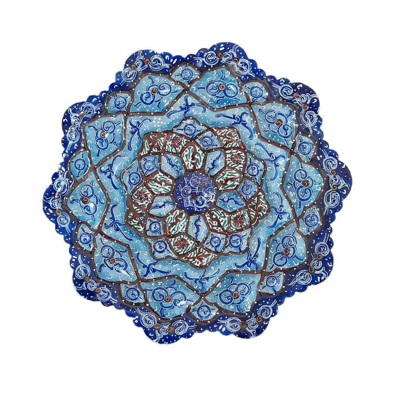 بشقاب میناکاری مسی کد 22