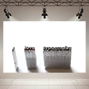 تابلو بوم مدل چرم مخمل طرح تایپوگرافی I Love Typography کد AR3770