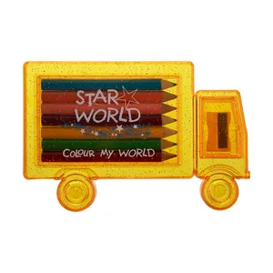 مداد رنگی 7 رنگ استار ورلد کد 03 به همراه تراش