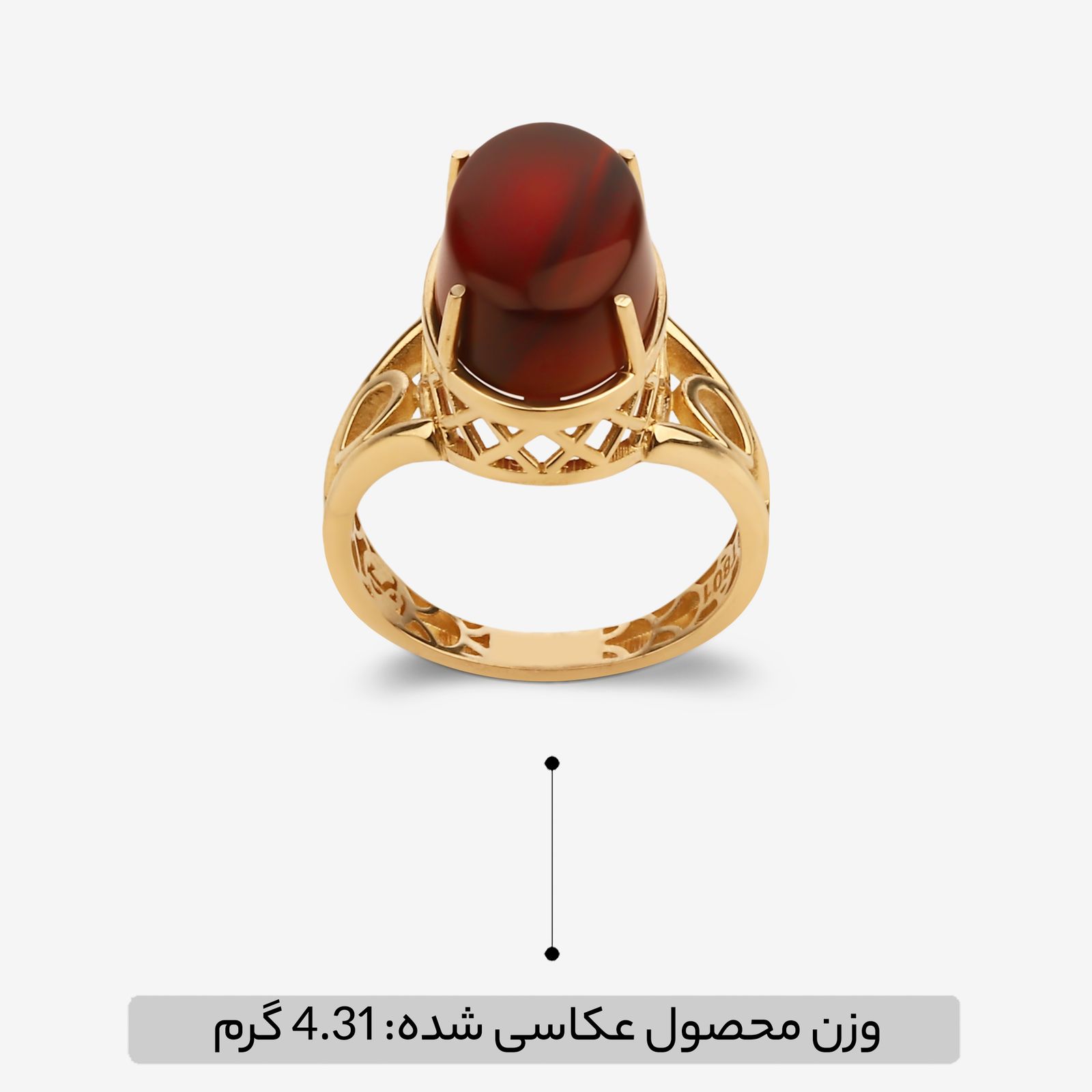 انگشتر طلا کم اجرت 18 عیار زنانه گلدم مدل R344004 سایز 56 -  - 7