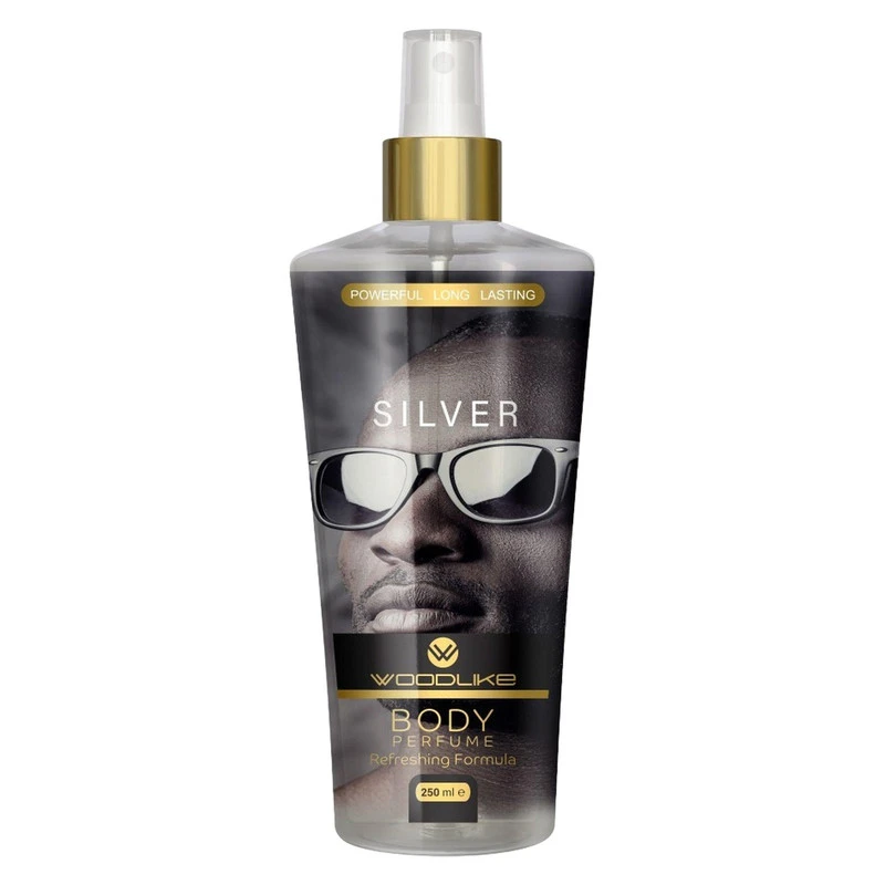 بادی اسپلش مردانه وودلایک مدل Siilver حجم 250 میلی‌لیتر