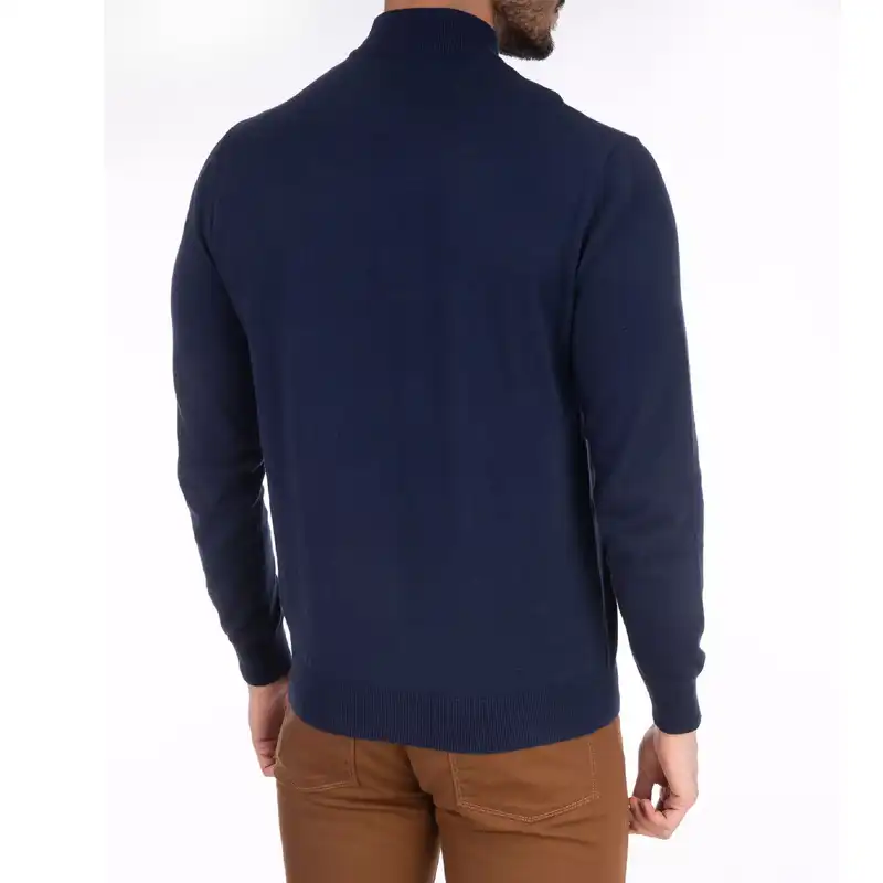 پلیور مردانه جوتی جینز مدل یقه ایستاده کد 1221133 رنگ سرمه‌ای