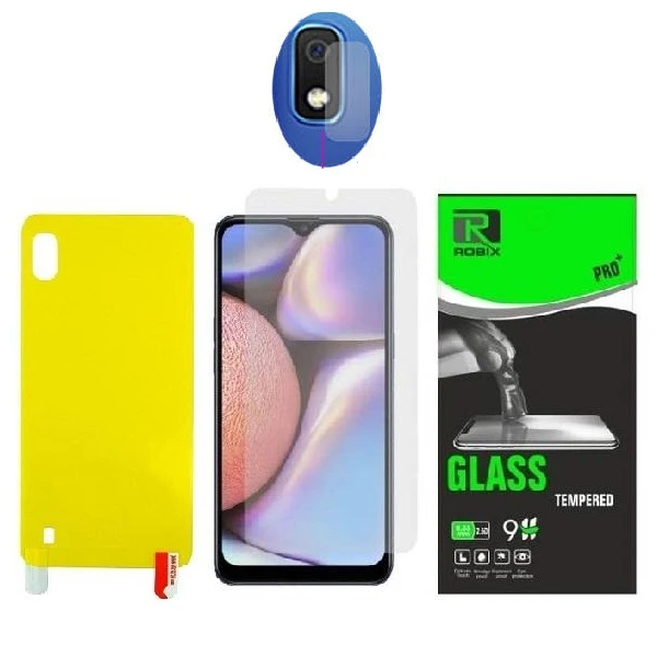 محافظ صفحه نمایش وپشت گوشی روبیکس مدل SA-A10 مناسب برای گوشی موبایل سامسونگ Galaxy A10 به همراه محافظ لنز دوربین