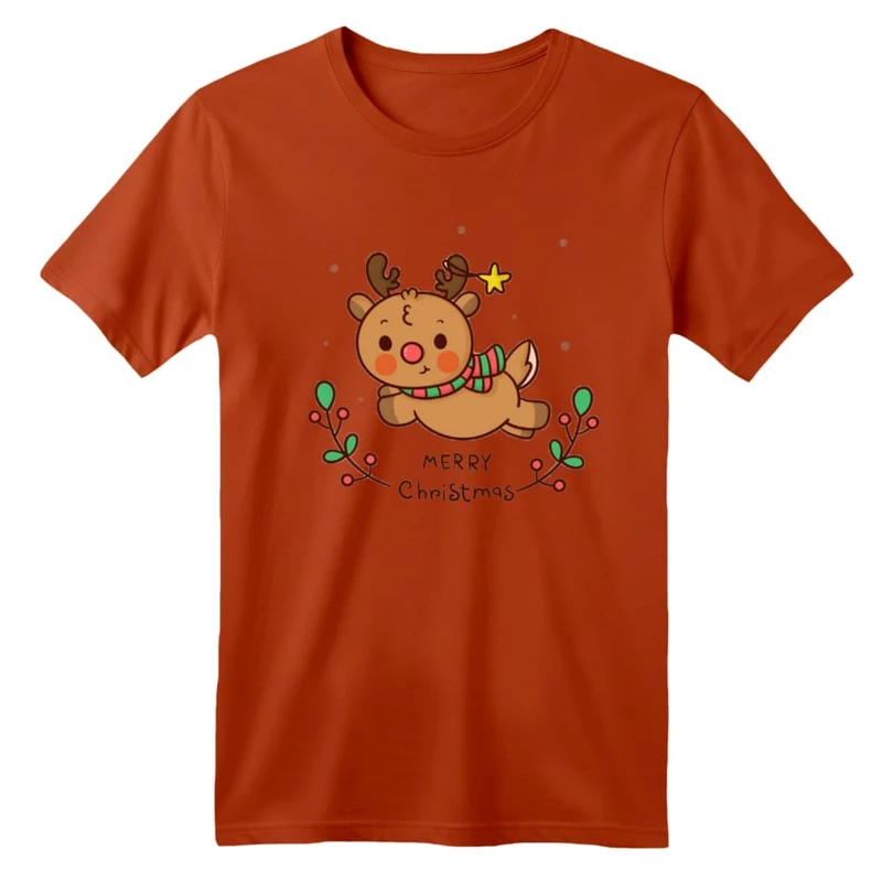 تی شرت آستین کوتاه بچگانه مدل گوزن کریسمس کد 10