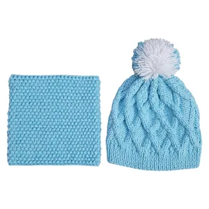 ست کلاه و شال گردن بافتنی بچگانه مدل A57