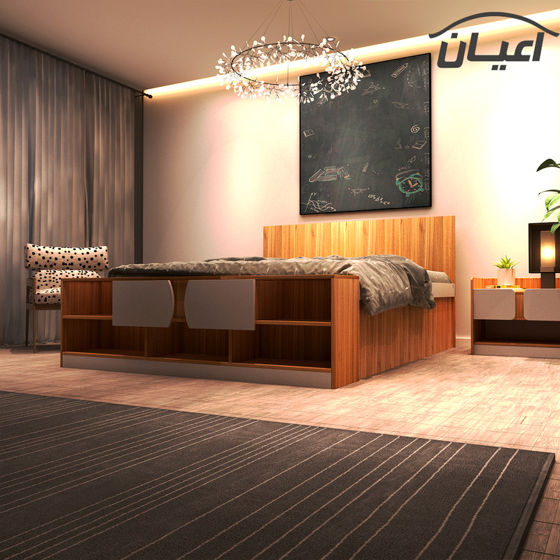 تخت خواب دونفره اعیان مدل FH417 سایز 160x200 سانتی متر تخت خواب دونفره اعیان مدل FH417 سایز 160x200 سانتی متر