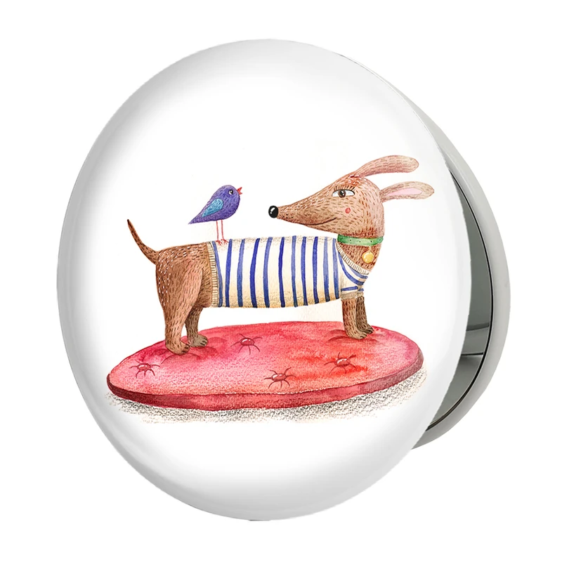 آینه جیبی خندالو طرح روباه مدل تاشو کد 5038 