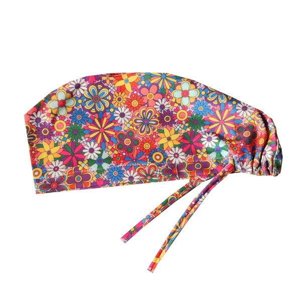 کلاه جراحی طرح گل شبرنگی