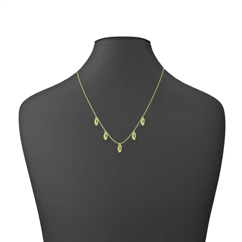 گردنبند طلا 18 عیار زنانه مدوپد مدل حرف O کد RNA17005