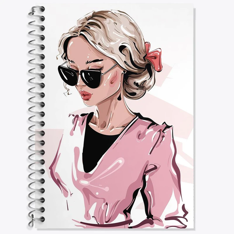 دفتر زبان 50 برگ خندالو مدل سه خط طرح دختر قوی Girl Power کد 28927