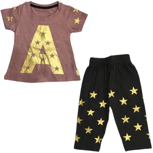 ست تی شرت و شلوارک دخترانه مدل J098