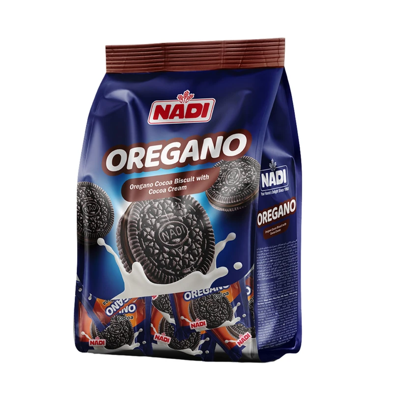 بیسکویت کرم دار کاکائویی اورگانو با مغزی شکلاتی نادی - 250 گرم
