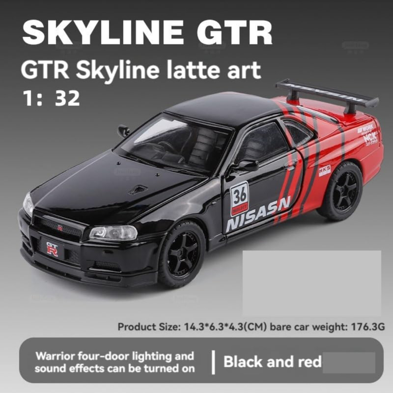 ماکت ماشین ناب سل مدل NISSAN SKYLINE GTR-R34 کد NAB001