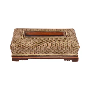 جعبه دستمال کاغذی خاتم کاری مدل پروارو کد 01