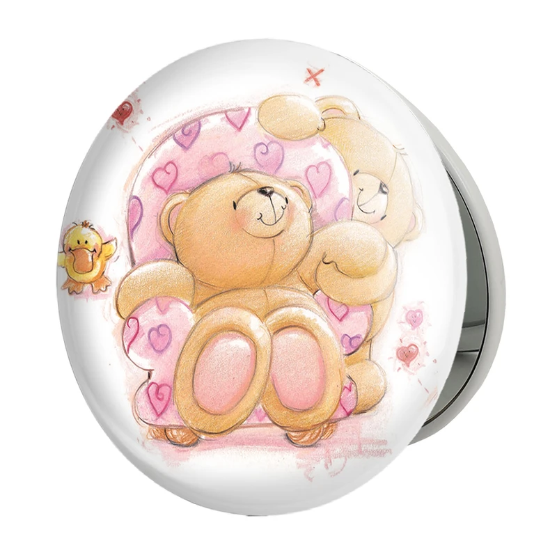 آینه جیبی خندالو طرح عاشقانه مدل تاشو کد 1868 