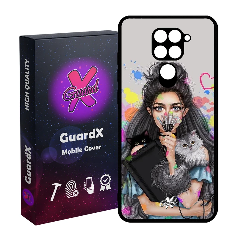 کاور گارد ایکس طرح Girl مدل Glass10386 مناسب برای گوشی موبایل شیائومی Redmi Note 9