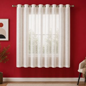 پرده پانچ تیکو دکو مدل کتان شفاف افکت دار سایز 180 × 300 سانتی‌متر