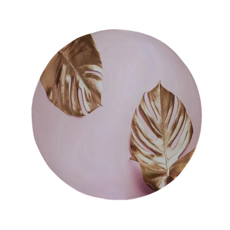     پادری مدل دایره طرح برگ طلایی کد 8153 سایز 90 × 90 سانتی متر