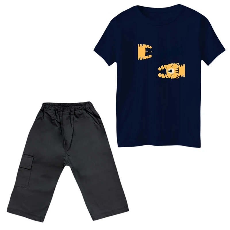 ست تی‌شرت و شلوارک پسرانه مدل ببری