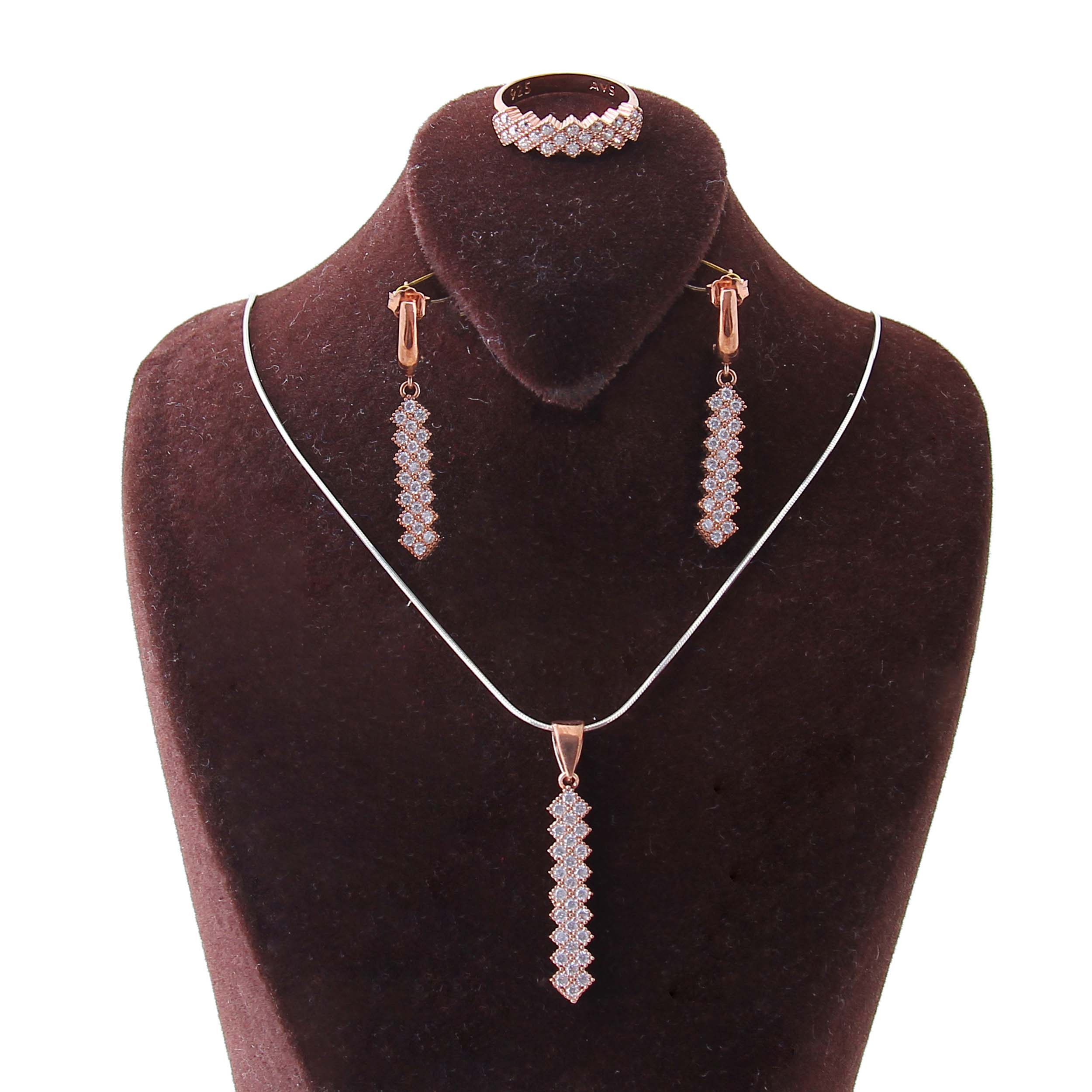 نیم ست نقره زنانه بازرگانی میلادی مدل باگت کد NTR_288