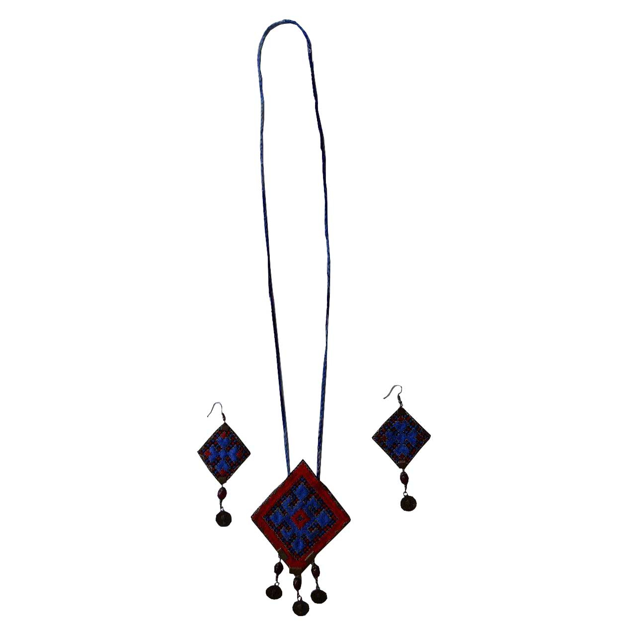 ست گردنبند و گوشواره سوزن دوزی کد A- 388