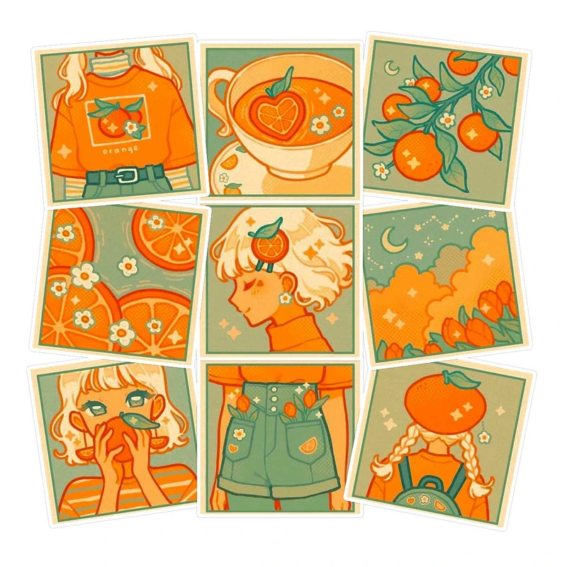 استیکر لپ تاپ ماسا دیزاین طرح دختر کد GO مجموعه 9 عددی