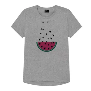 تی شرت دخترانه مدل هندوانه کد J61 رنگ طوسی