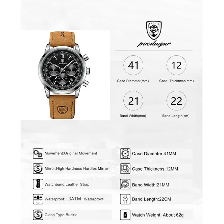 ساعت مچی عقربهای مردانه پوداگار مدل BL 921 ساعت مچی عقربهای مردانه پوداگار مدل BL 921