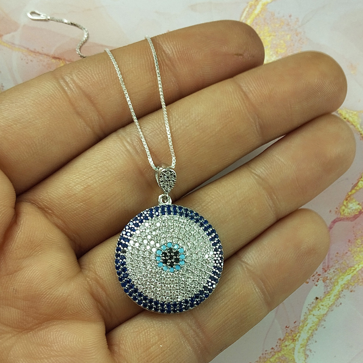 نیم ست نقره زنانه سلین کالا مدل چشم نظر کد 108 نیم ست نقره زنانه سلین کالا مدل چشم نظر کد 108