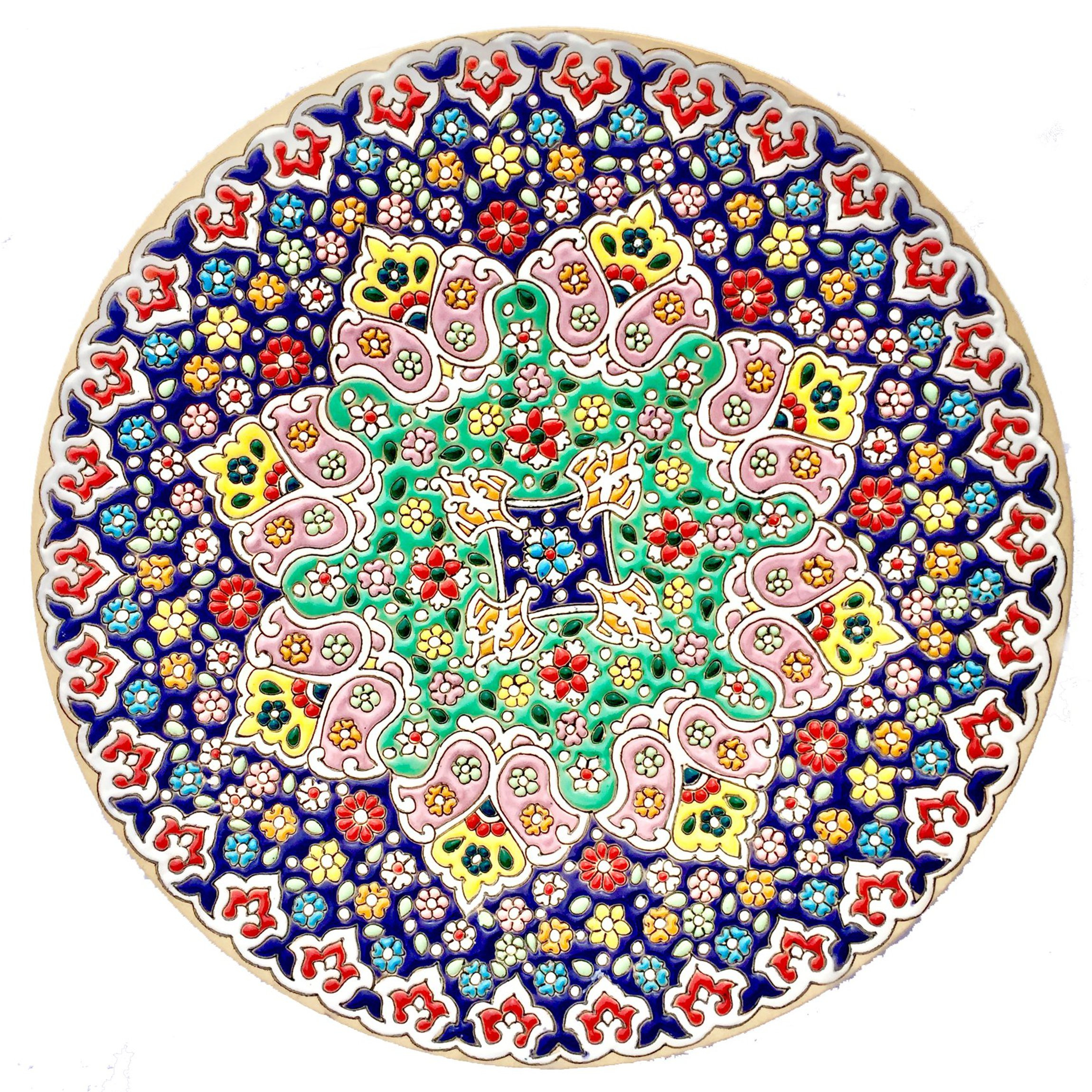بشقاب میناکاری سفال کد ZMN25005