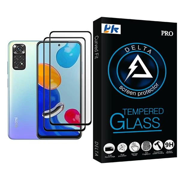 محافظ صفحه نمایش پی کی مدل Delta Glass MIX002 مناسب برای گوشی موبایل شیائومی Redmi Note 11 بسته دو عددی