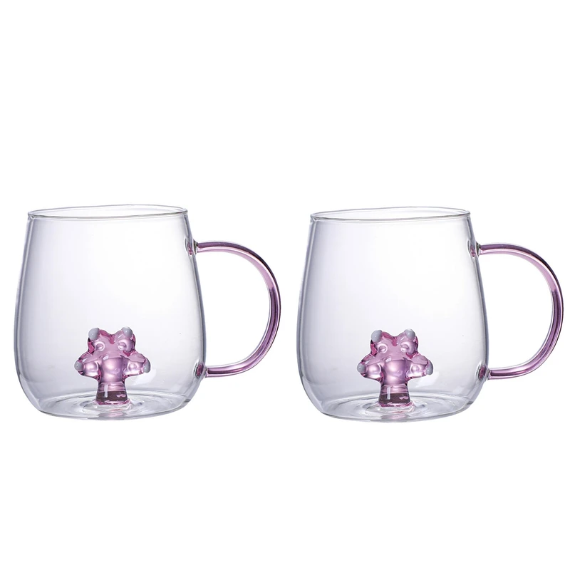 لیوان مدل داخل پنجه گربه بروسیلیکات کد 1369n 39 بسته دو عددی 