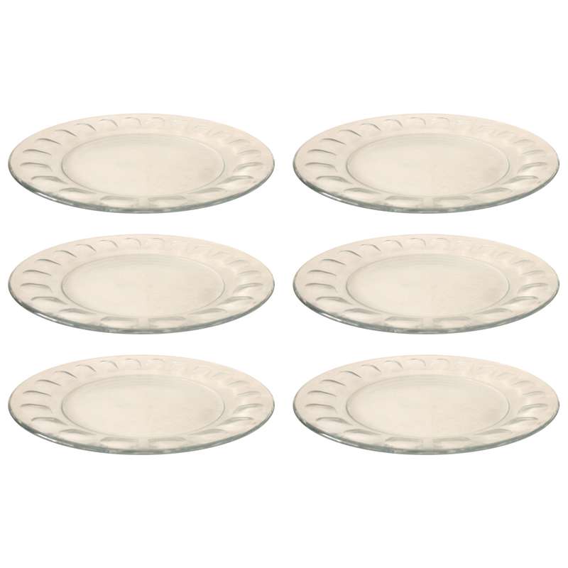 بشقاب غذاخوری شیشه و بلور اصفهان مدل گلایول کد 521 بسته 6 عددی