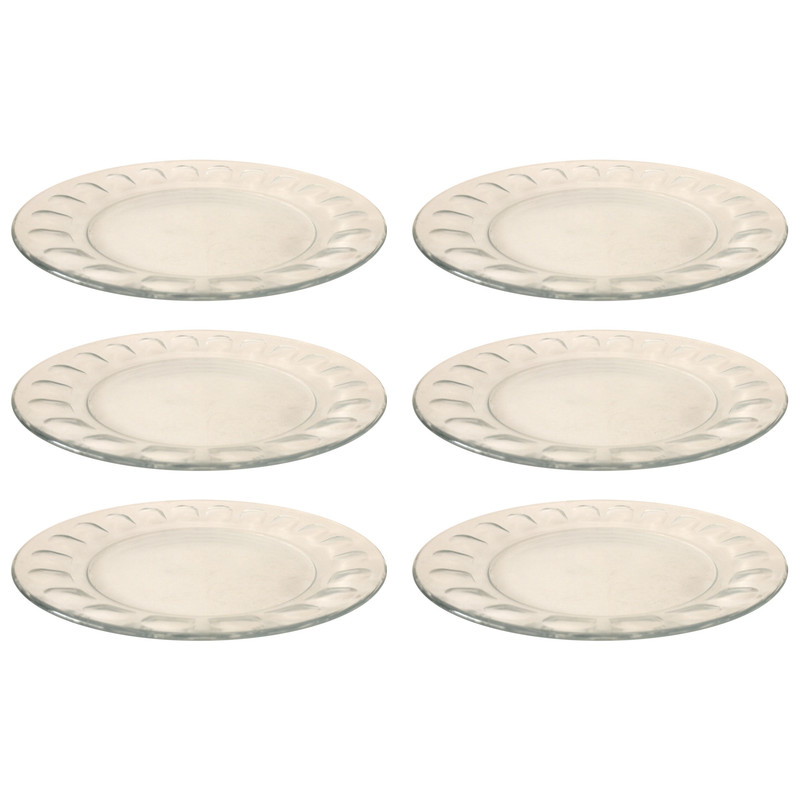 بشقاب غذاخوری شیشه و بلور اصفهان مدل گلایول کد 521 بسته 6 عددی